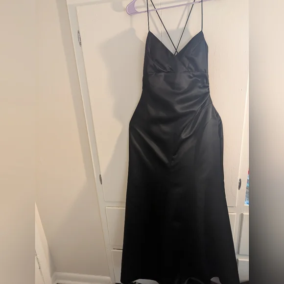 Black Satin Gown - Picture 3 of 3